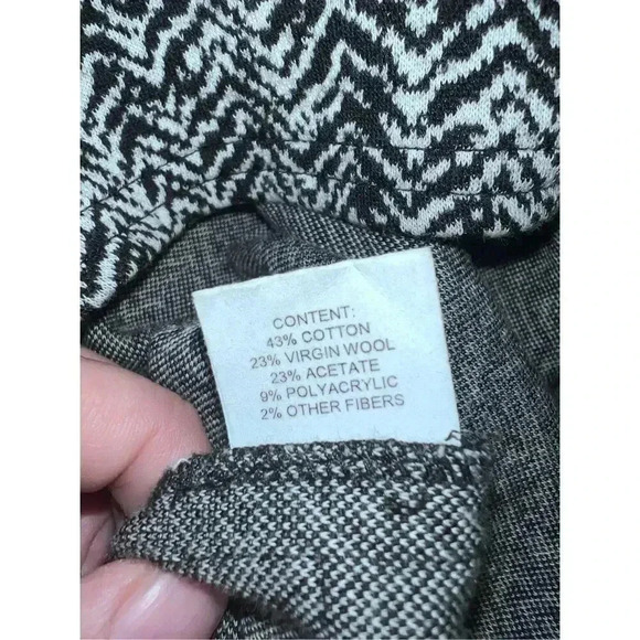 Yeohlee sweater size s black & white V Neck Long Sleeve Monochrome Emo - Picture 5 of 6